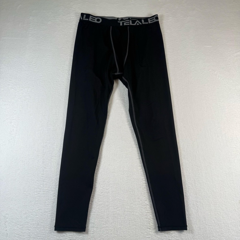 TELALEO‎ Leggings Mens Large Black Compression Base Layer Running Leggings